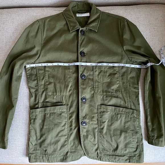 Universal Works Bakers jacket light olive green twill size S - Picture 8 of 8